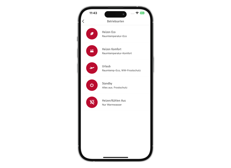 STIEBEL ELTRON Regeling/energiemanagement MyStiebel-App iOS